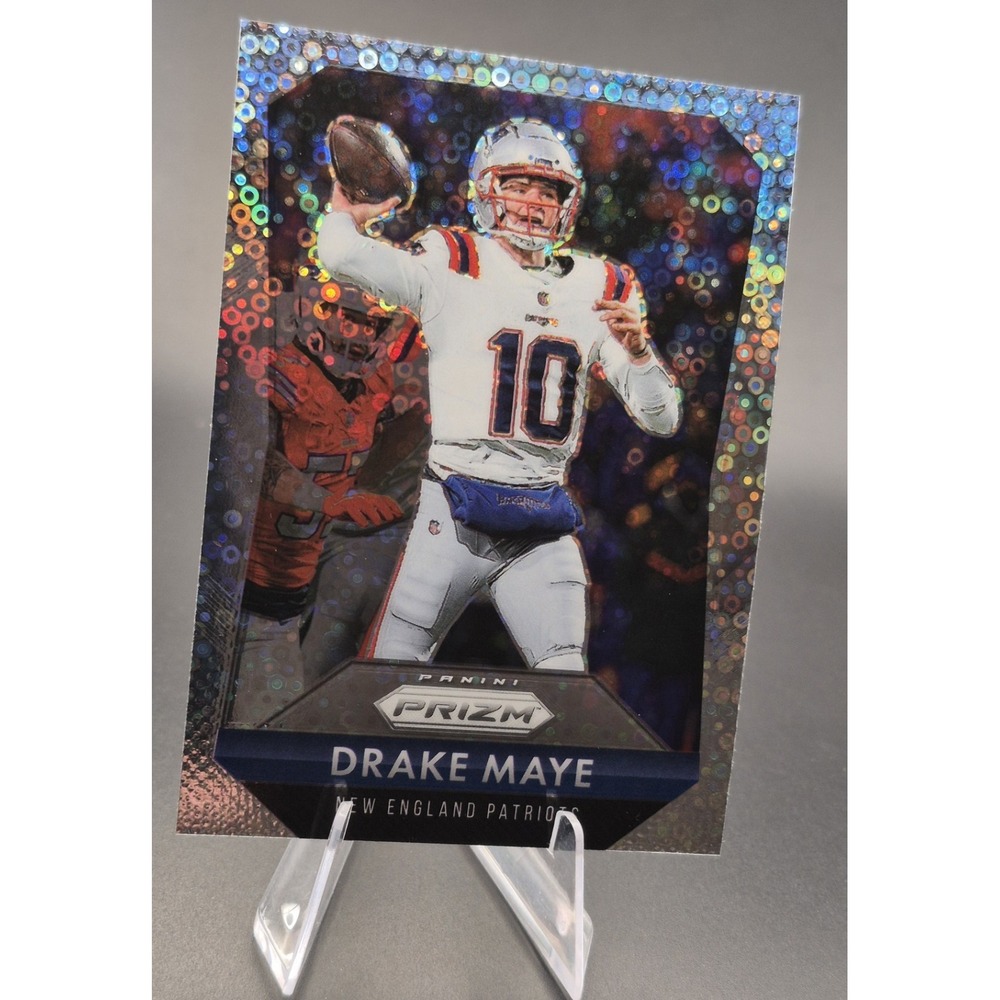 2025 Prizm Drake Maye #8 Throwback No Huddle Disco Silver Prizm Patriots